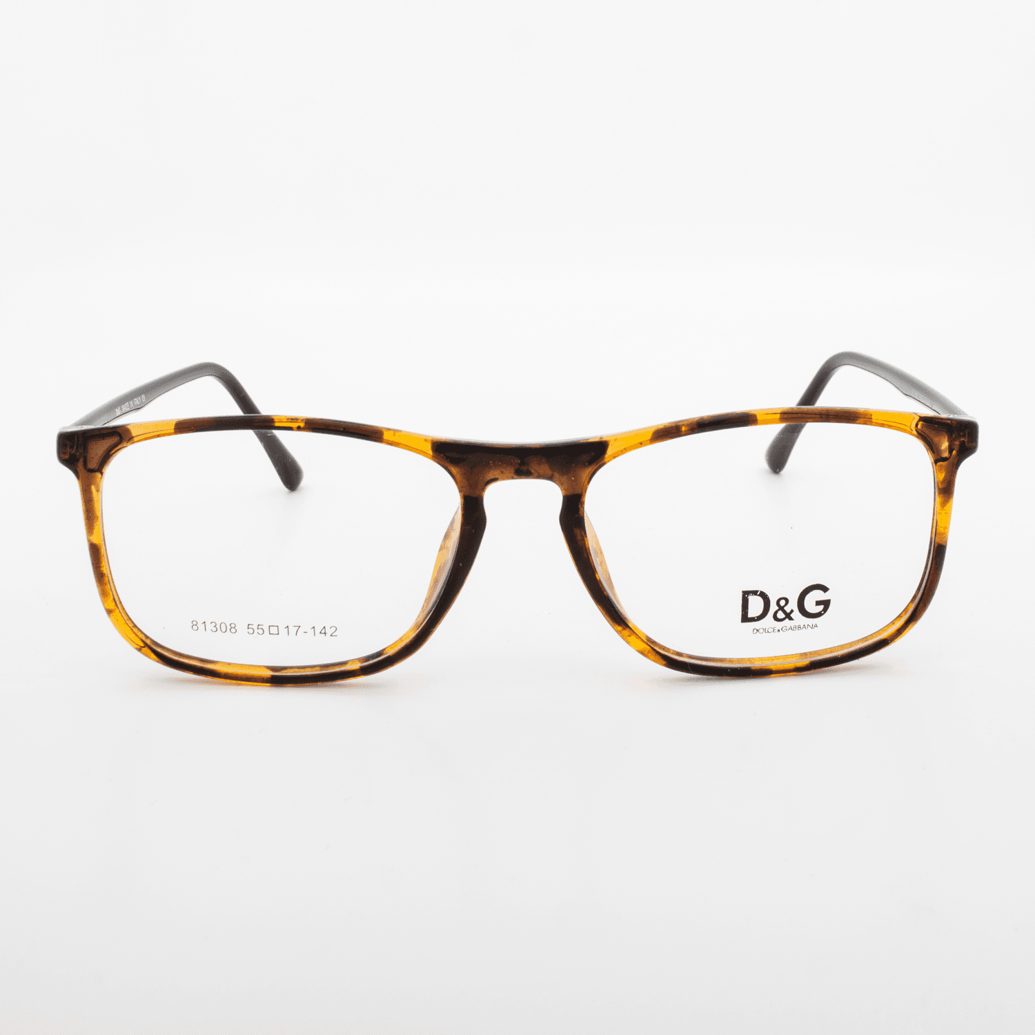 نظارة طبية مستطيلة هافانا وأسود D&G