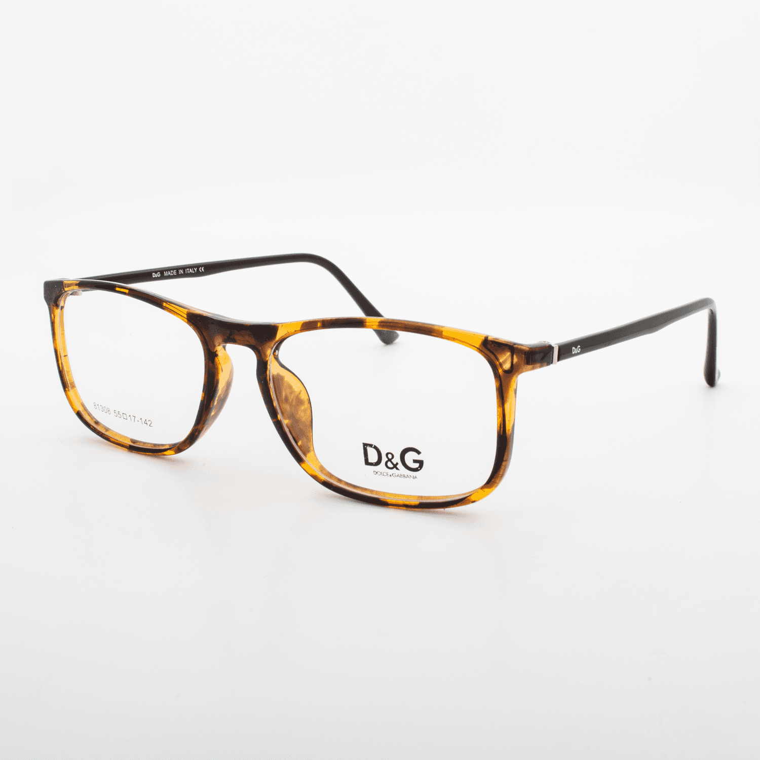 نظارة طبية مستطيلة D&G بني مرقط وأسود