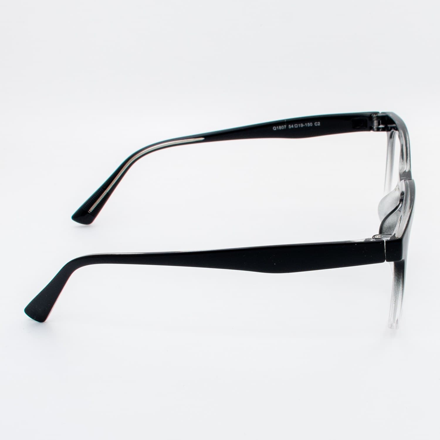 نظارة طبية مستطيلة متدرجة أسود وشفاف