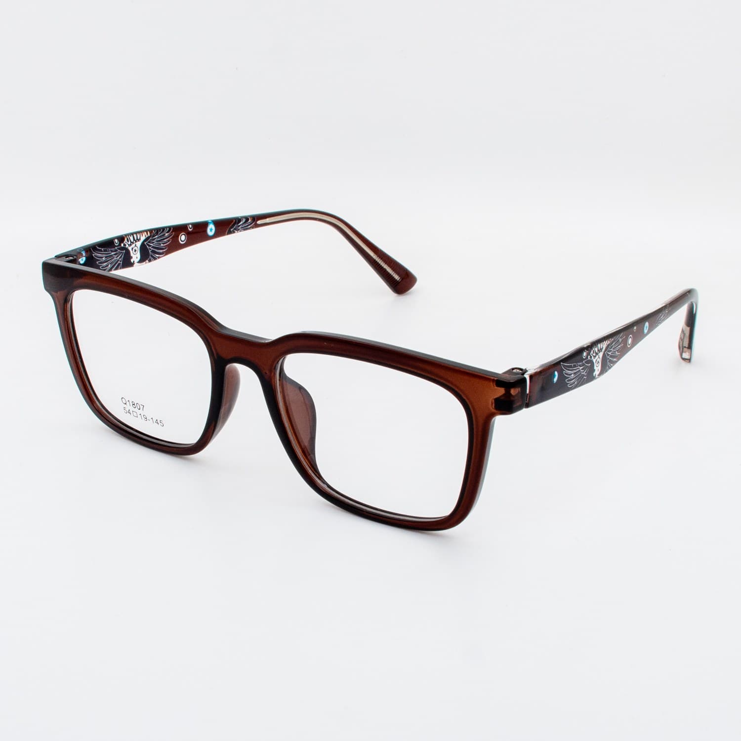 نظارة طبية مستطيلة بني شفاف
