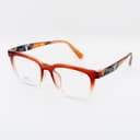 نظارة طبية مستطيلة متدرجة بني محروق وبرتقالي - مصغرة 3