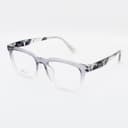 نظارة طبية مستطيلة رمادية شفافة بنقوش - مصغرة 3