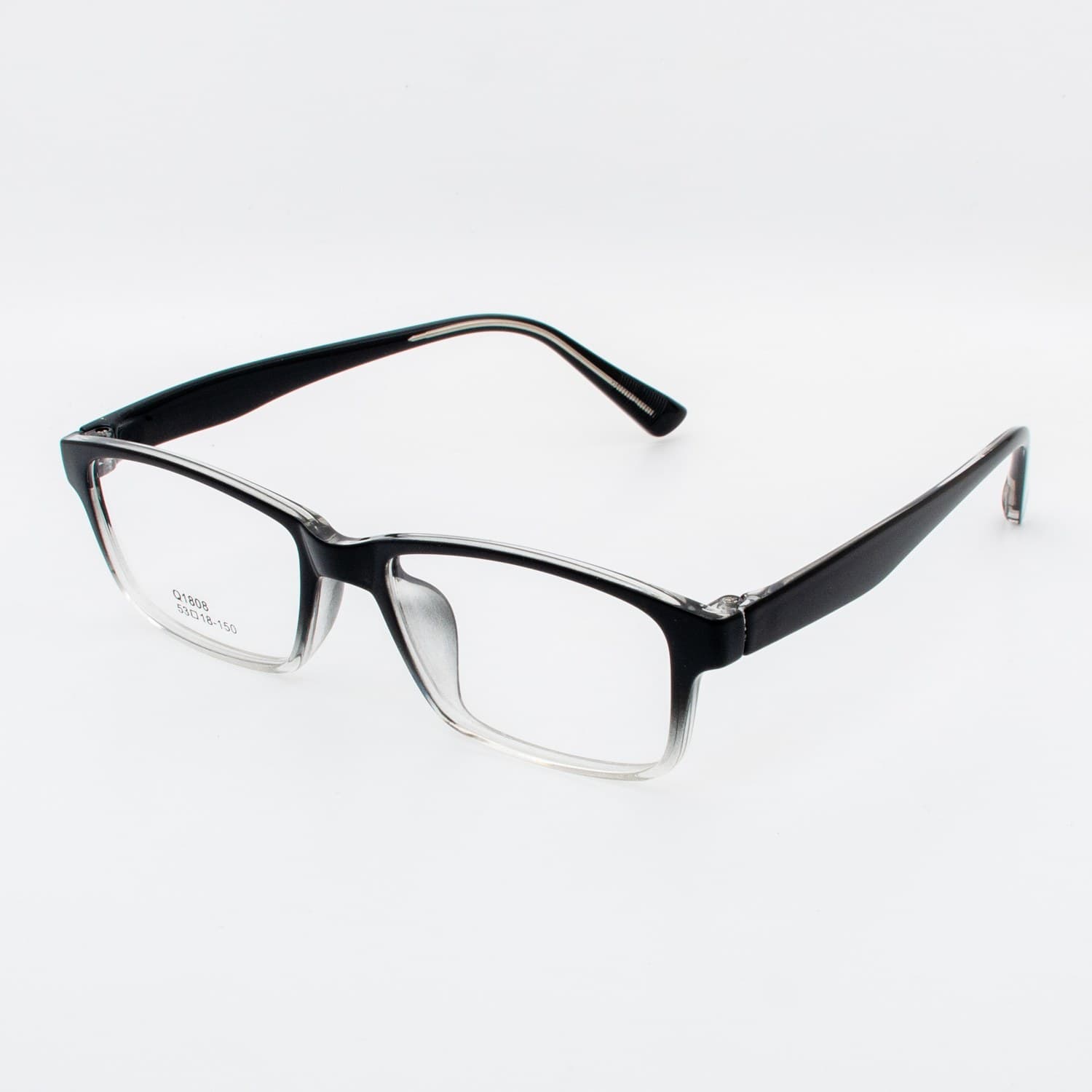 نظارة طبية مستطيلة أسود وشفاف متدرج