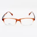 نظارة طبية مستطيلة بتدرج بني وأذرع برتقالية بنقشة - مصغرة 2