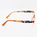 نظارة طبية مستطيلة بتدرج بني وأذرع برتقالية بنقشة - مصغرة 3