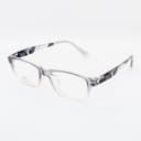 نظارة طبية مستطيلة رمادية شفافة بنقوش - مصغرة 3