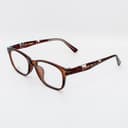 نظارة طبية مستطيلة بنية بنقوش ملونة - مصغرة 1