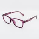 نظارة طبية مستطيلة بنفسجية شفافة بنقوش - مصغرة 1