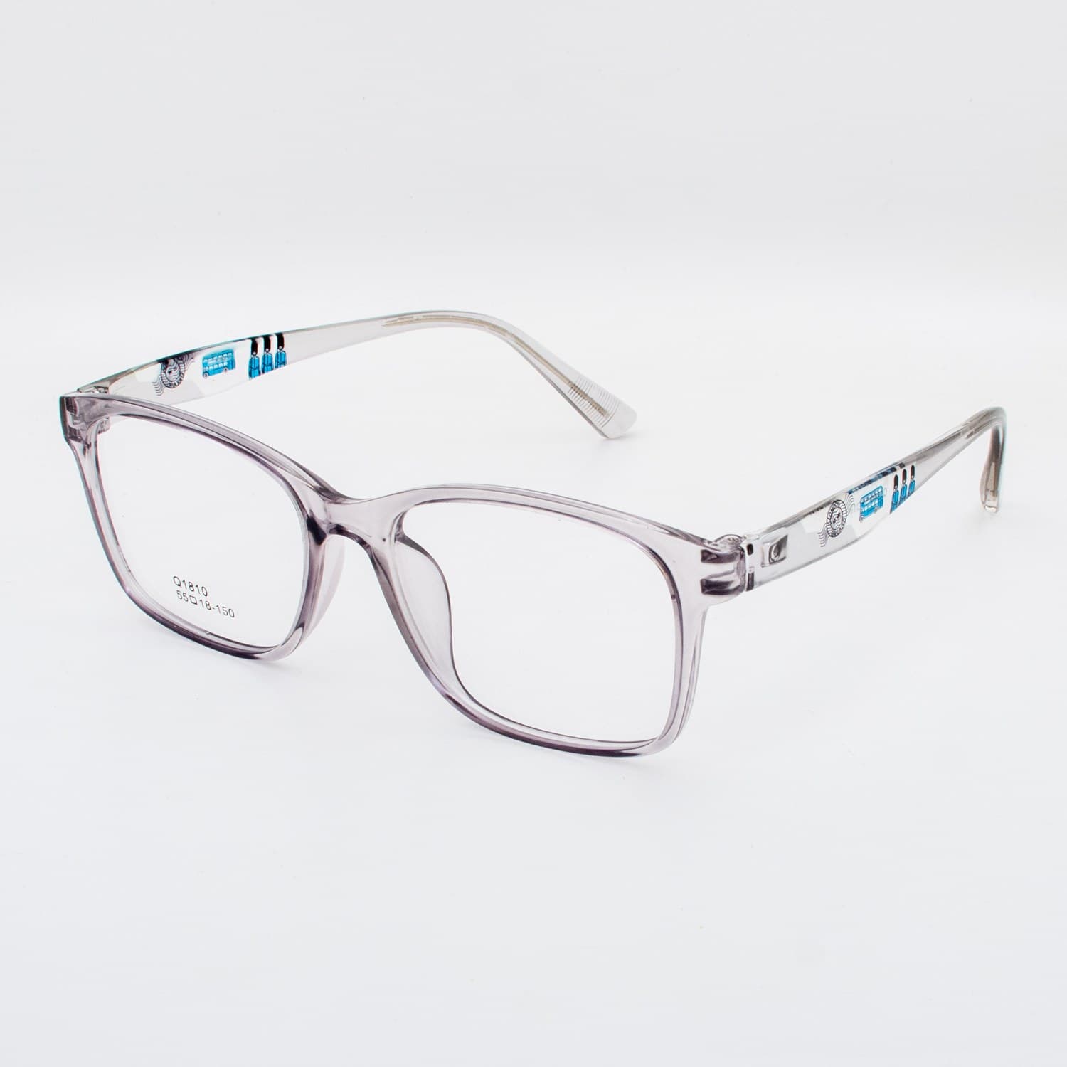 نظارة طبية مستطيلة رمادية شفافة